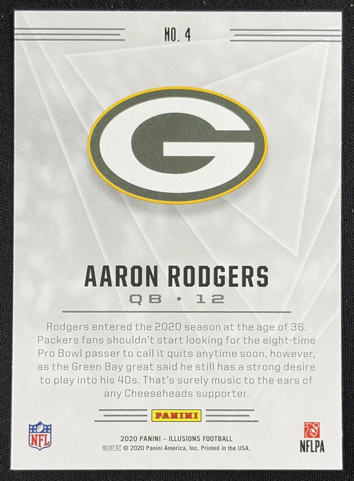 Aaron Rodgers 2020 Panini Illusions Trophy Collection Starlight Packers