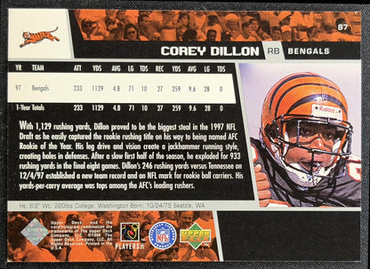 Corey Dillon 1998 Upper Deck Bengals