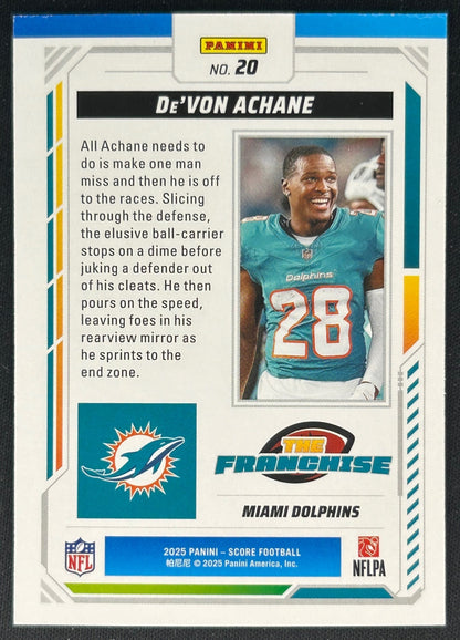 De'Von Achane Score The Franchise Miami Dolphins Sports Trading Cards