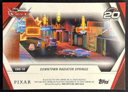 Mater Meets Lightning 2026 Topps Chrome Disney Cars 20th Anniversary Back