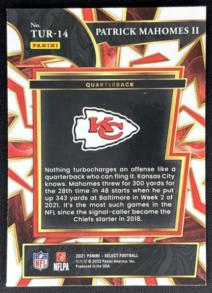 Patrick Mahomes II 2021 Panini Select Turbocharged Chiefs Sports Trading Cards