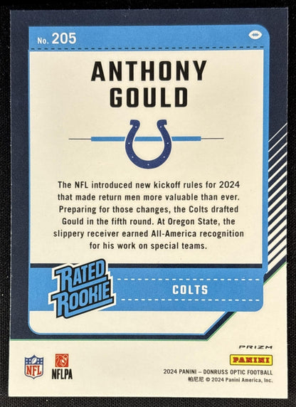 Anthony Gould 2024 Panini Donruss Optic Pink Colts