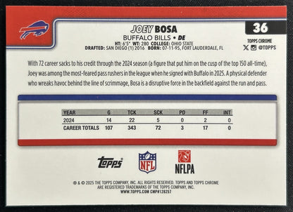 Joey Bosa 2025 Topps Chrome Bills