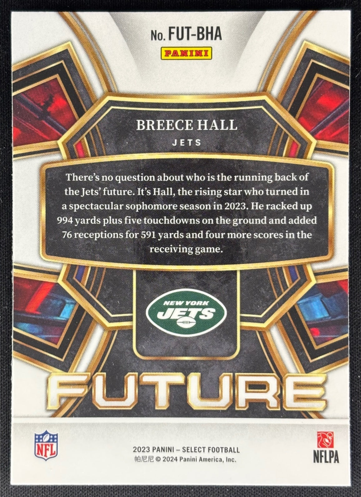 Breece Hall 2023 Panini Select Future Jets Sports Trading Cards