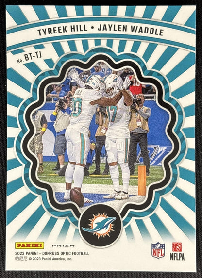 Tyreek Hill Jaylen Waddle 2023 Panini Donruss Optic Best Tuddys Dolphins Sports Trading Cards