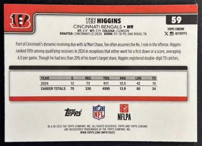 Tee Higgins 2025 Topps Chrome Bengals Sports Trading Cards