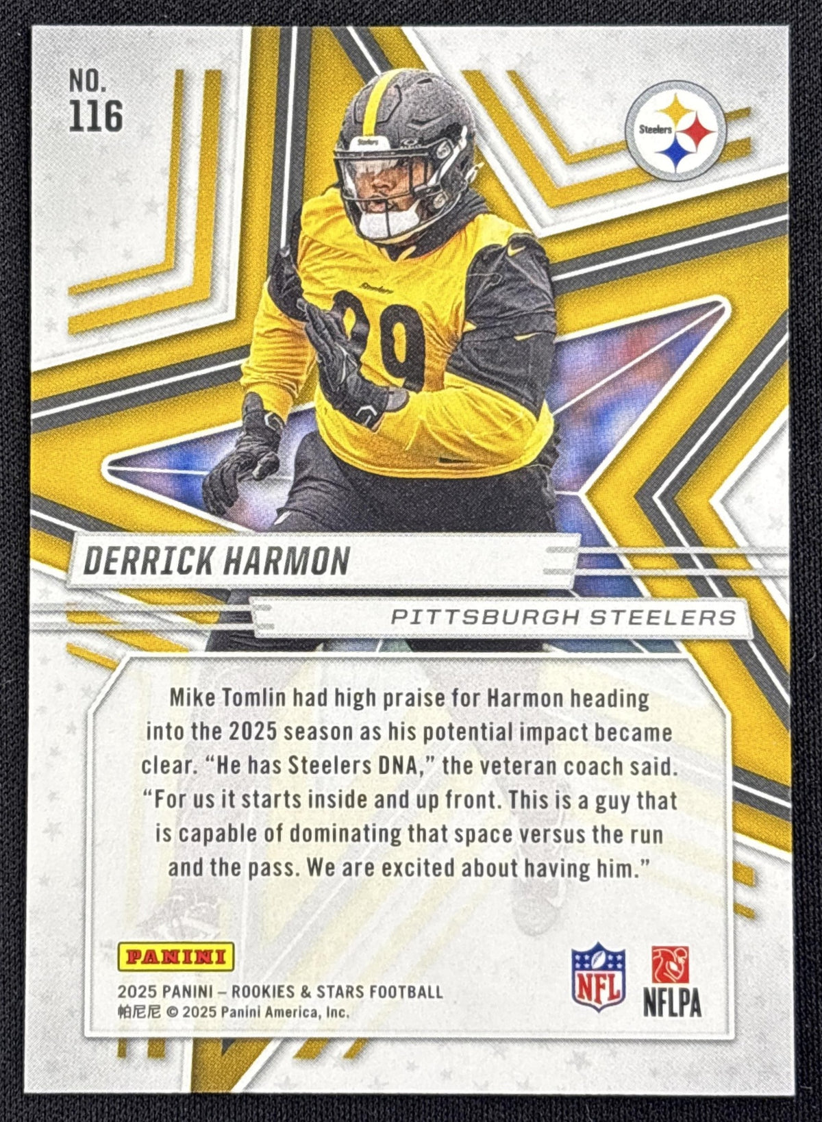 Derrick Harmon 2025 Panini Rookies & Stars Purple /999 Steelers
