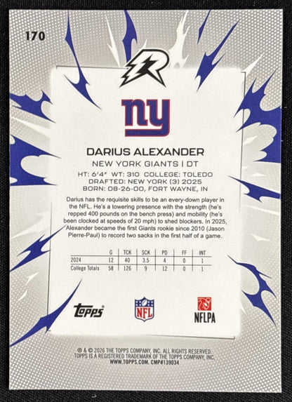 Darius Alexander 2025 Topps Resurgence Giants