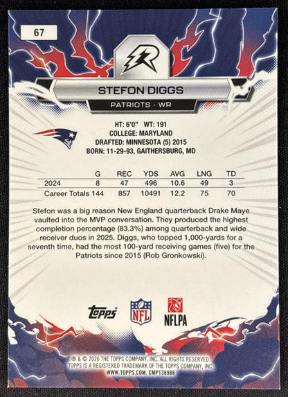 Stefon Diggs 2025 Topps Resurgence Patriots New England Patriots back
