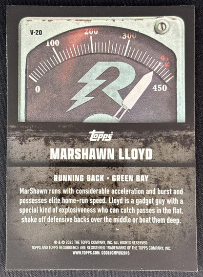 MarShawn Lloyd 2024 Topps Resurgence Voltaic Teal Surge /149 Packers Back
