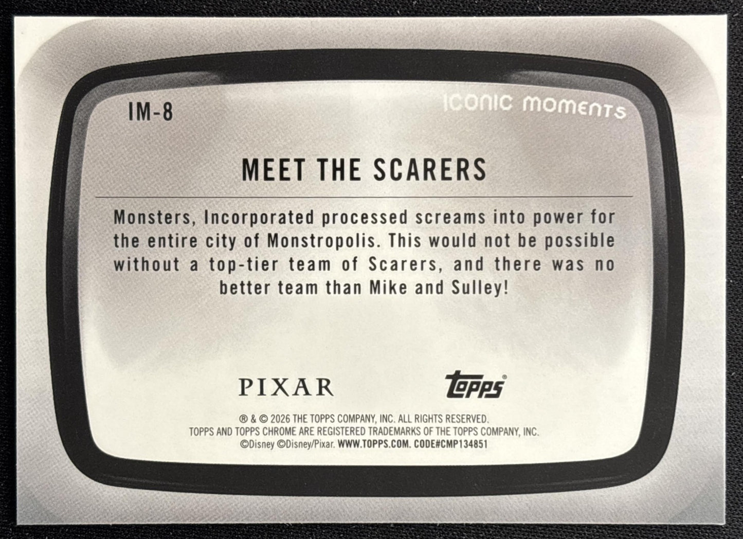 Meet the Scarers 2026 Topps Chrome Disney Iconic Moments Monsters, Inc. back
