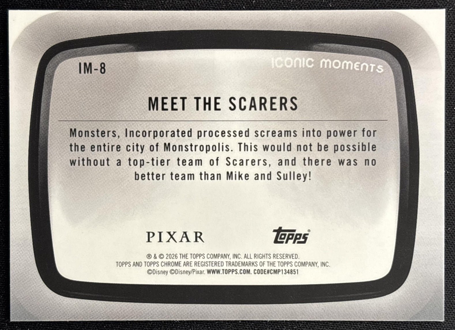 Meet the Scarers 2026 Topps Chrome Disney Iconic Moments Monsters, Inc. back