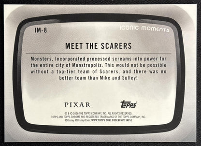 Meet the Scarers 2026 Topps Chrome Disney Iconic Moments Monsters, Inc. back