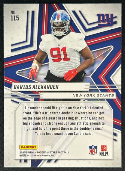 Darius Alexander 2025 Panini Rookies & Stars Giants Sports Trading Cards