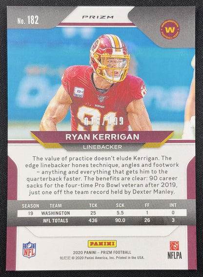 Ryan Kerrigan 2020 Panini Prizm Blue Wave /199 Washington