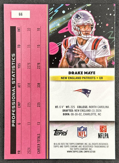 Drake Maye 2025 Topps Cosmic Chrome Patriots back