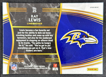 Ray Lewis 2019 Panini Select Snapshots Prizm Ravens