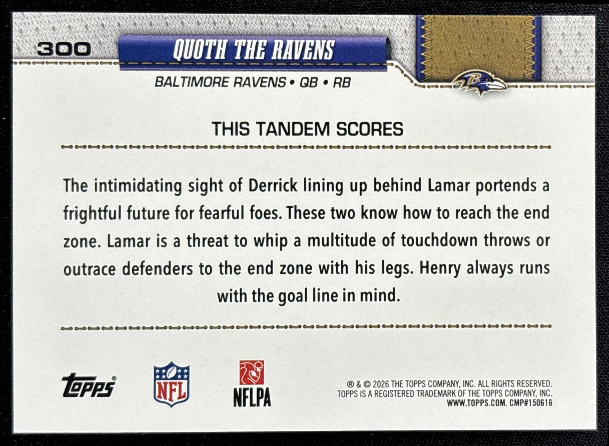 Quoth The Ravens 2026 Topps Football Leather Foil