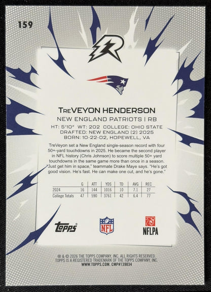 TreVeyon Henderson 2025 Topps Resurgence Patriots