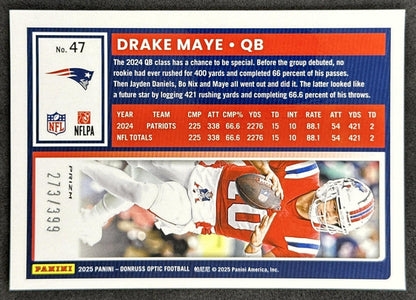 Drake Maye Optic Blue /399 Patriots Sports Trading Cards