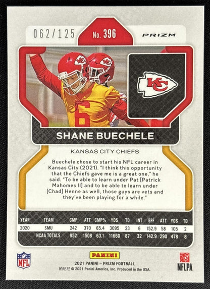 Shane Buechele 2021 Panini Prizm Purple /125 Chiefs Kansas City Chiefs Sports Trading Cards