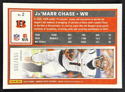 Ja'Marr Chase 2025 Panini Donruss Optic Wave Prizm /300 Bengals