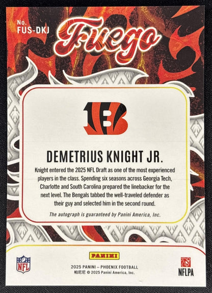 Demetrius Knight Jr. 2025 Panini Phoenix Fuego Signatures Bengals