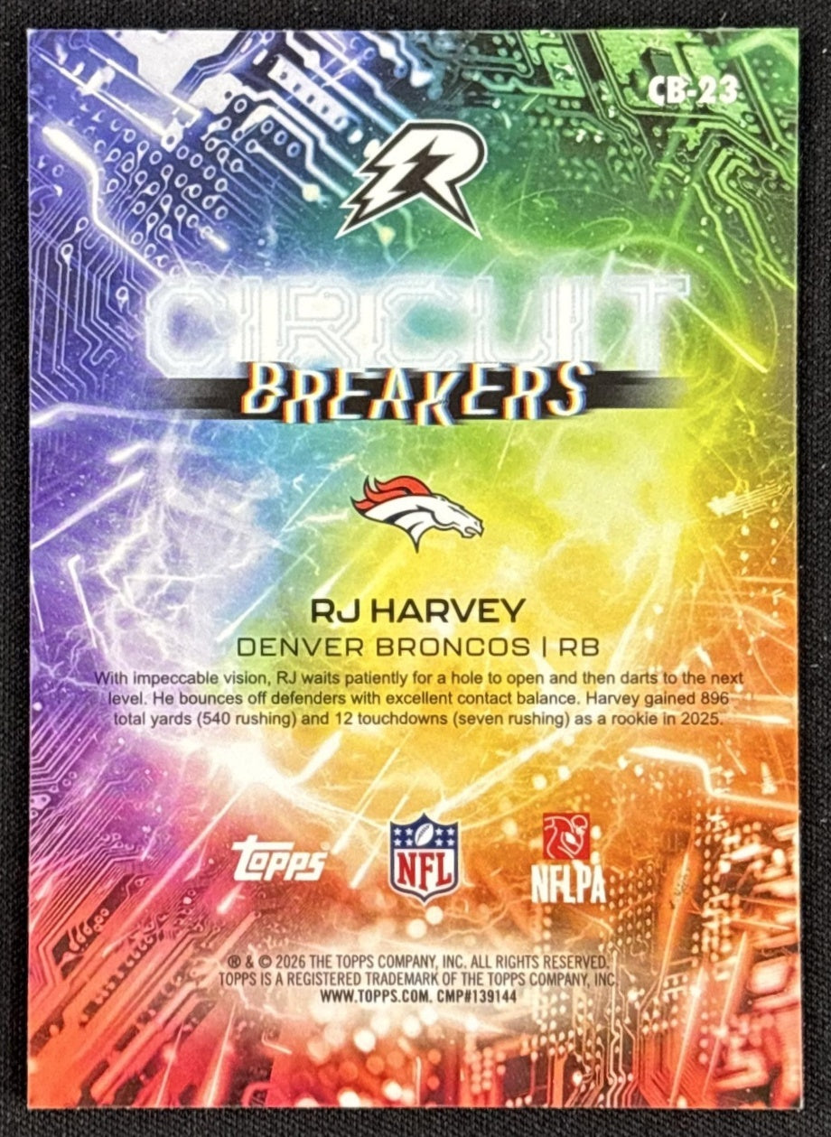 RJ Harvey 2025 Topps Resurgence Circuit Breakers Broncos