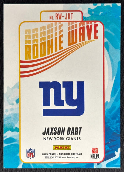 Jaxson Dart 2025 Panini Absolute Rookie Wave Giants Sports Trading Cards