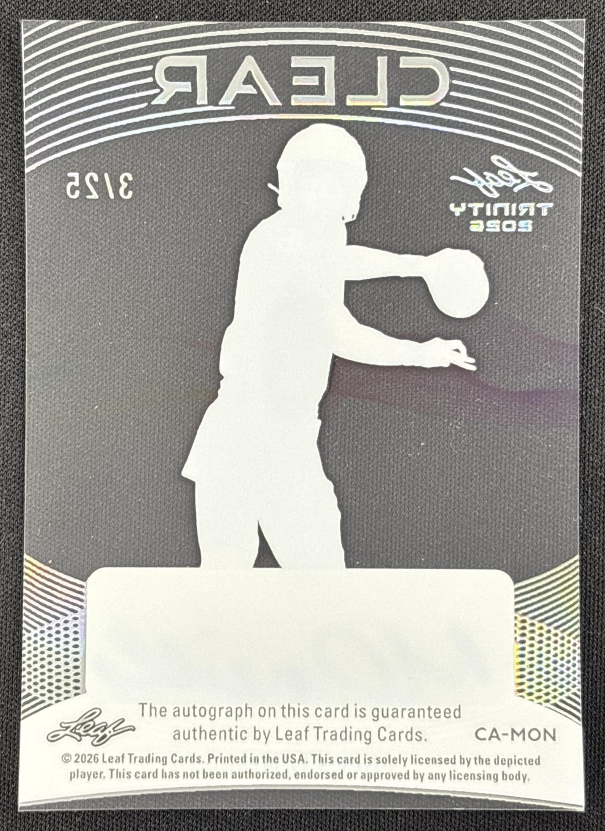 Miles O'Neill 2026 Leaf Trinity Clear Auto Blue /25