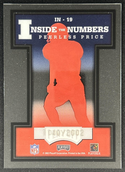 Peerless Price 2003 Playoff Prestige Inside the Numbers /2002 Bills back