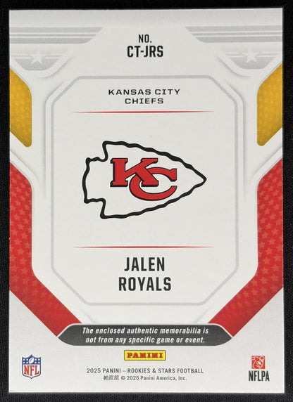 Jalen Royals 2025 Panini Rookies & Stars Cross Training Chiefs back