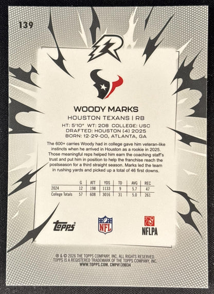 Woody Marks 2025 Topps Resurgence Texans Sports Trading Cards