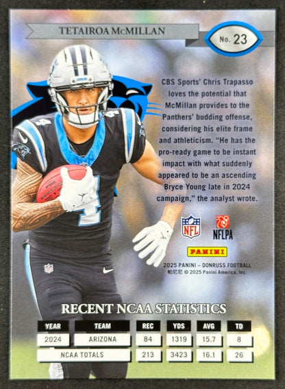 Tetairoa McMillan 2025 Donruss Retro 1995 Panthers Sports Trading Card