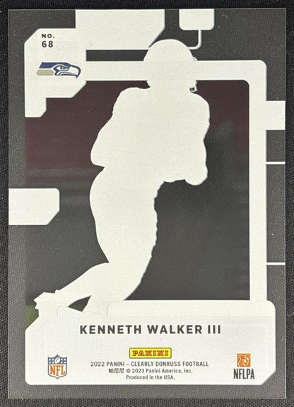 Kenneth Walker III 2022 Panini Clearly Donruss The Rookies Seahawks back