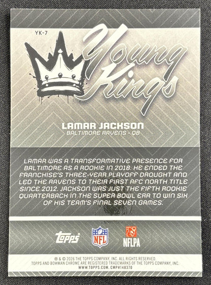 Lamar Jackson 2026 Bowman Young Kings Ravens back
