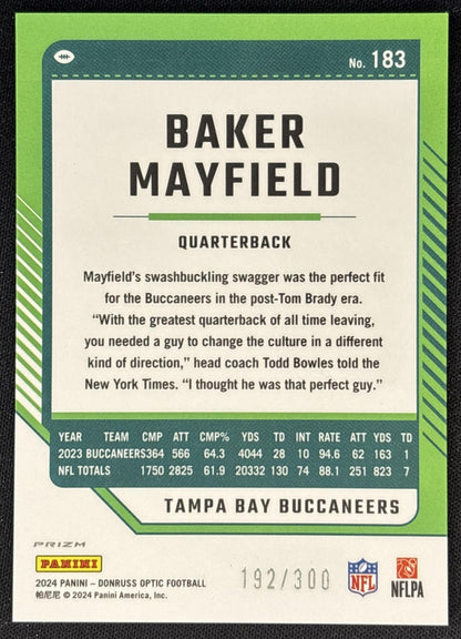 Baker Mayfield 2024 Panini Donruss Optic Wave /300 Buccaneers