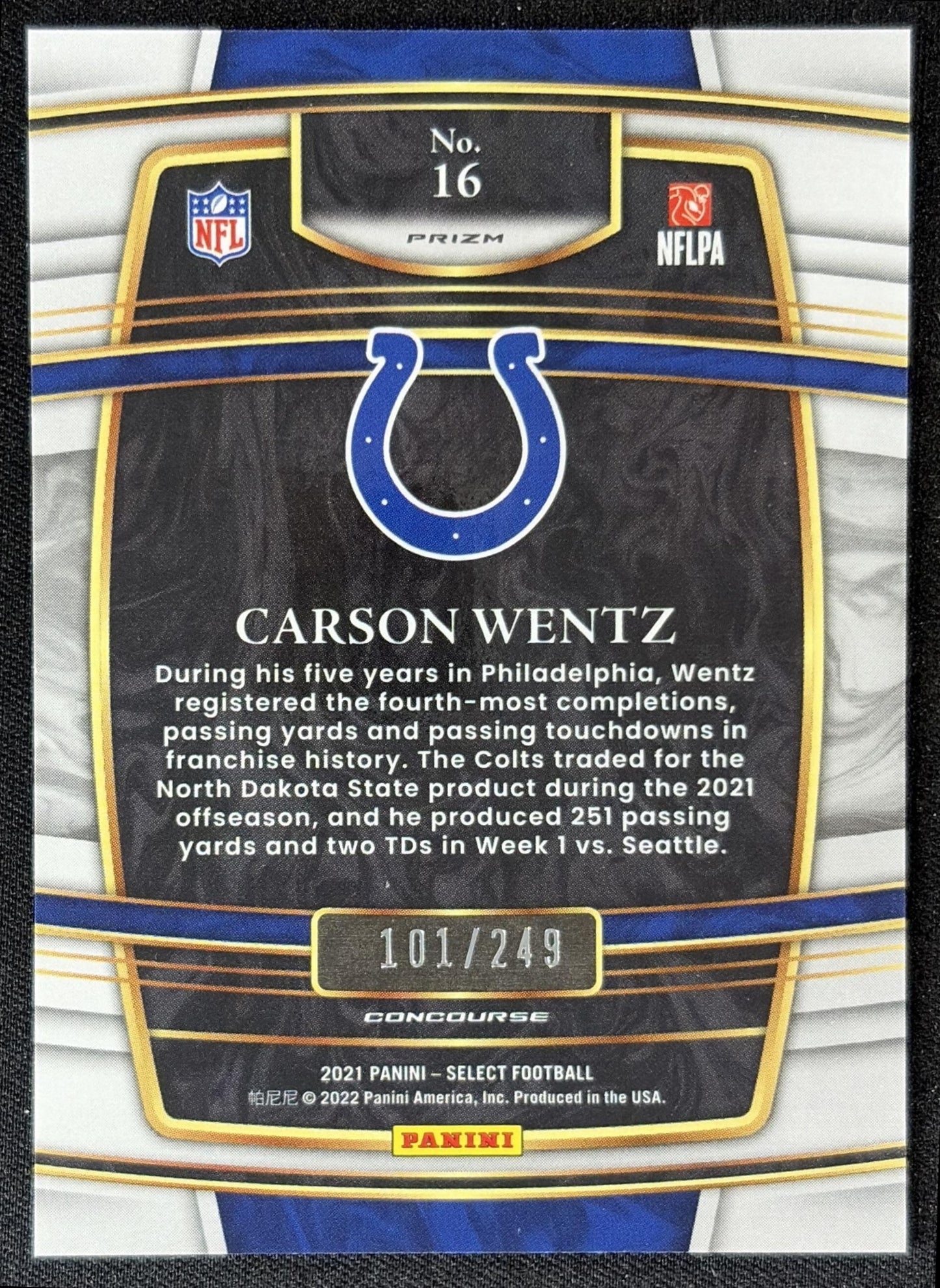 Anthony Richardson 2025 Panini Select Club Level Tri-Color Prizm /249 Colts