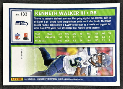 Kenneth Walker III 2025 Panini Donruss Optic Stars Prizm Seahawks Sports Trading Card