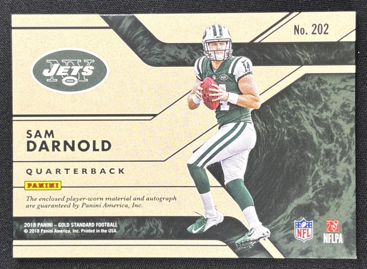 *Damaged* Sam Darnold 2018 Panini Gold Standard Rookie Patch Auto /99 Jets Sports Trading Card