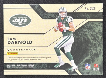 *Damaged* Sam Darnold 2018 Panini Gold Standard Rookie Patch Auto /99 Jets Sports Trading Card
