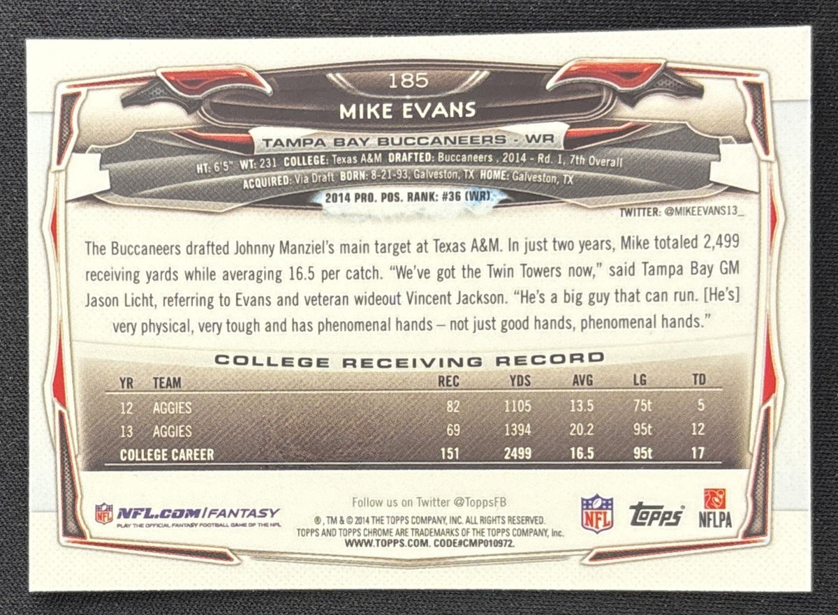Mike Evans 2014 Topps Chrome Buccaneers