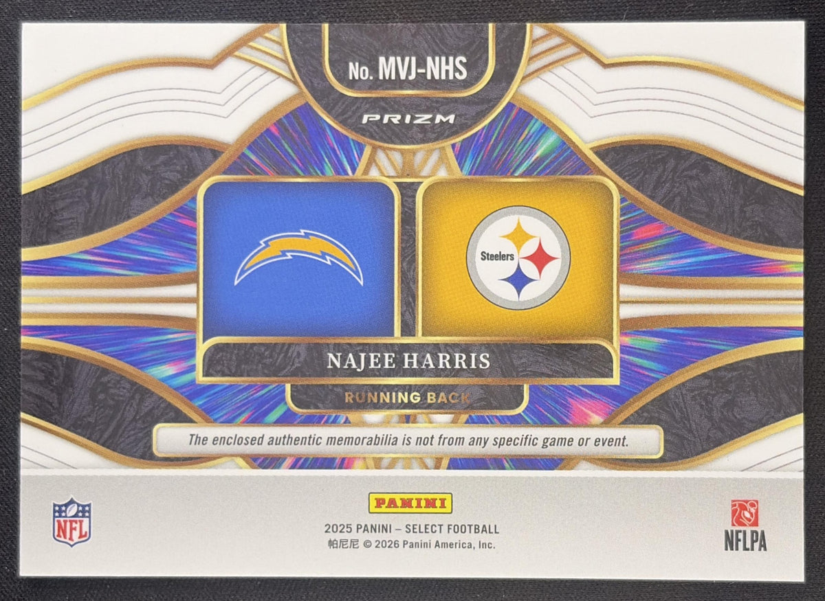 Najee Harris 2025 Panini Select Multiverse Jerseys Blue Prizm Chargers Steelers
