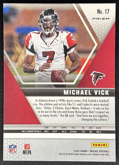 Michael Vick 2020 Panini Mosaic Prizm Camo Pink Falcons Sports Trading Cards