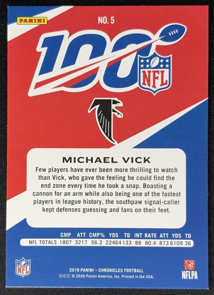 Michael Vick 2019 Panini Chronicles NFL 100 Falcons back