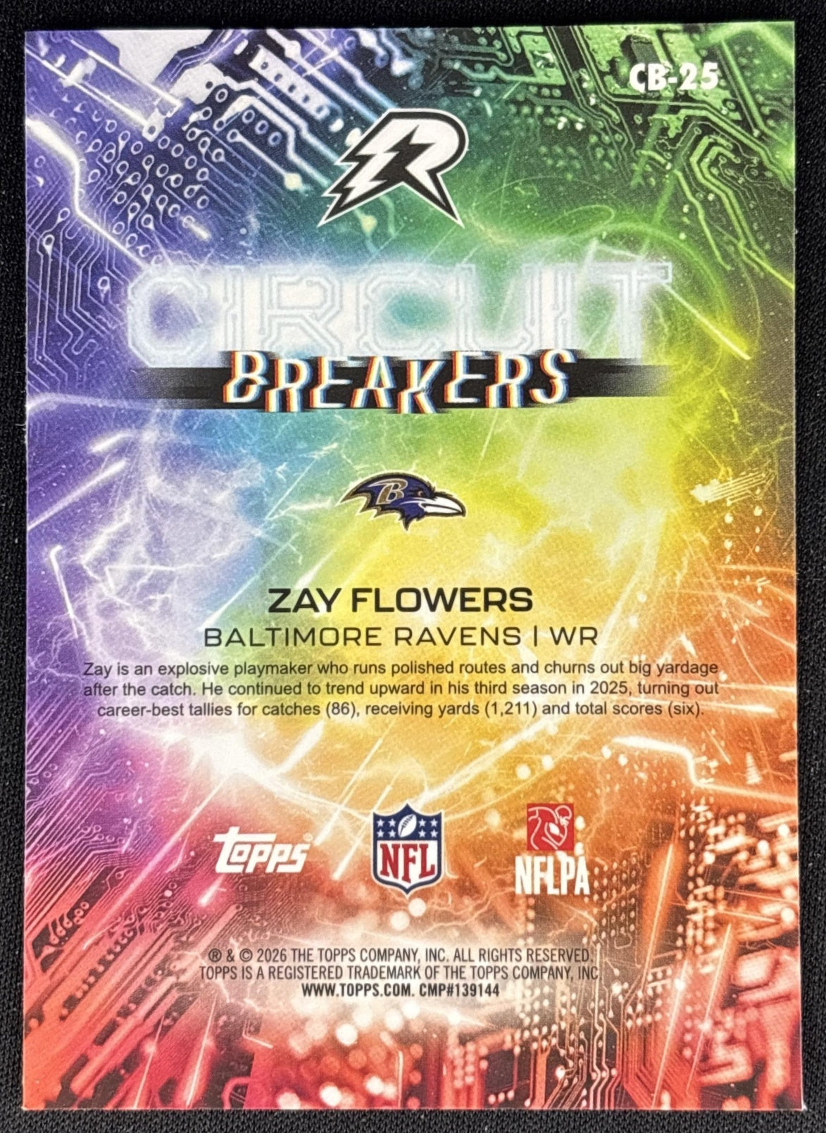 Zay Flowers 2025 Topps Resurgence Circuit Breakers Ravens