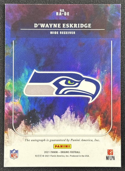 D Wayne Eskridge 2021 Panini Origins Rookie Auto Seattle Seahawks
