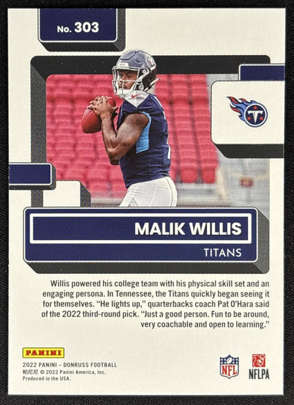 Malik Willis 2022 Panini Donruss Titans