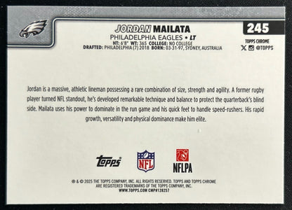 Jordan Mailata 2025 Topps Chrome Eagles Sports Trading Cards