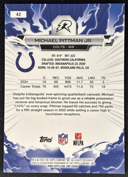 Michael Pittman Jr. 2025 Topps Resurgence Colts Indianapolis Colts back